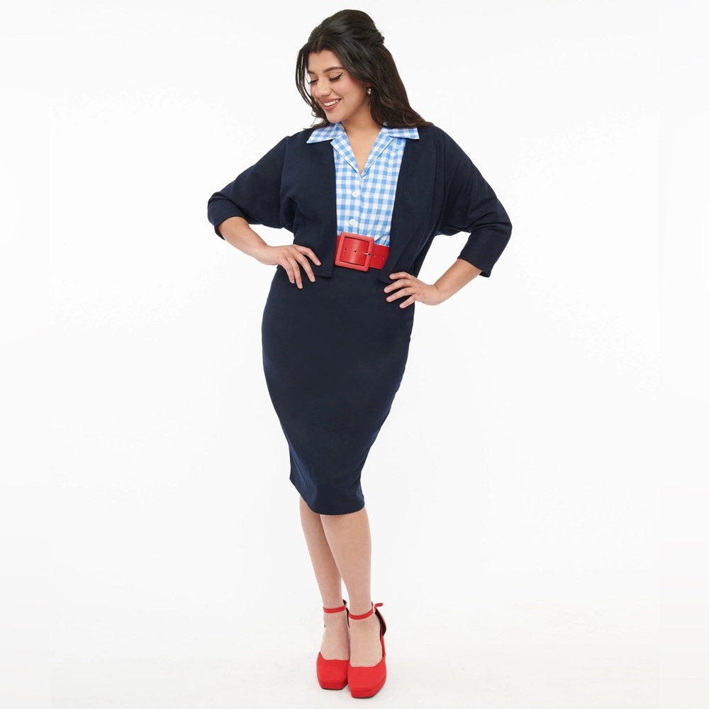 Navy Pencil Skirt - Classic Women's Office Skirt